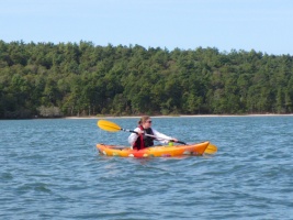 Kris kayaking at Cliff Pond IMG 4045